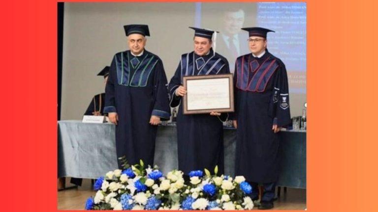 Professor Viorel Jinga, Rector of the “Carol Davila” University of Medicine and Pharmacy in Bucharest, receives the title of Doctor Honoris Causa
