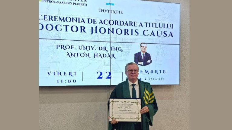 Prof. univ. dr. ing. Anton Hadăr – Doctor Honoris Causa, Universitatea Petrol-Gaze din Ploiești