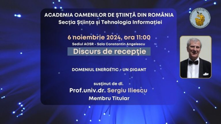 Reception speech – Prof.univ.dr. Sergiu Iliescu